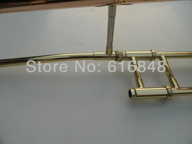 High Quality Phosphorus & Copper Tube Gold Lacquer Surface Eb Adjustable Alto Trombone Play Music Instruments With Case
