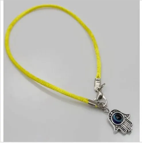 30 pz/lotto Misti MANO DI HAMSA Evil Eye Braccialetti di Corda Portafortuna Ciondolo In Pelle