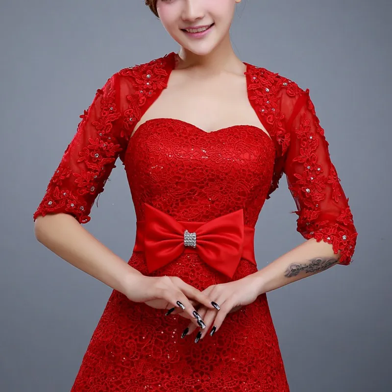 Red bolero jacket outlet for evening dress