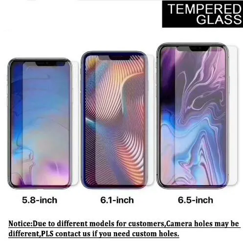 2018 için YENI Iphone XR XS MAX X Temperli Cam Ekran Koruyucu J3 J7 başbakan LG HUAWEI Q7 Artı Alcatel 0.26mm 2.5D 9 H Kağıt Paketi