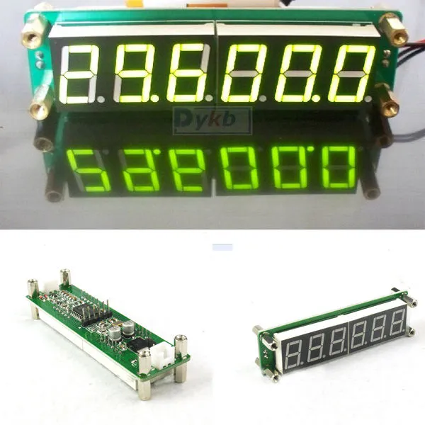 Livraison gratuite 0,1 MHz ~ 65 MHz RF 6 chiffres LED compteur de fréquence de signal cymomètre testeur mètre jaune pour amplificateur radio amateur