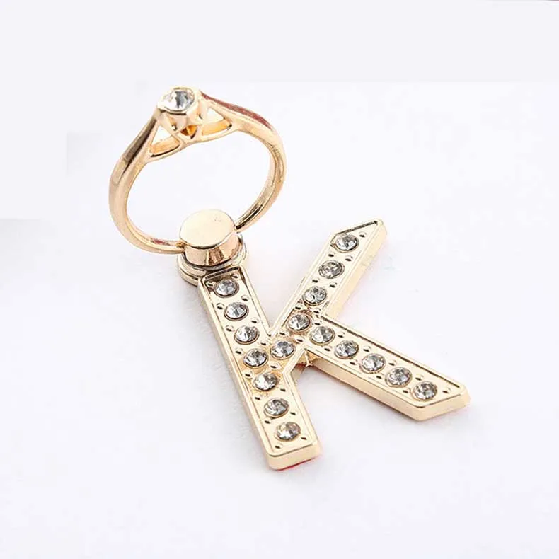 Bling Diamond Finger Holder for Cell Phone Magnetic Ring Grip Holder Universal letter Kickstand 360 Finger Ring Stand