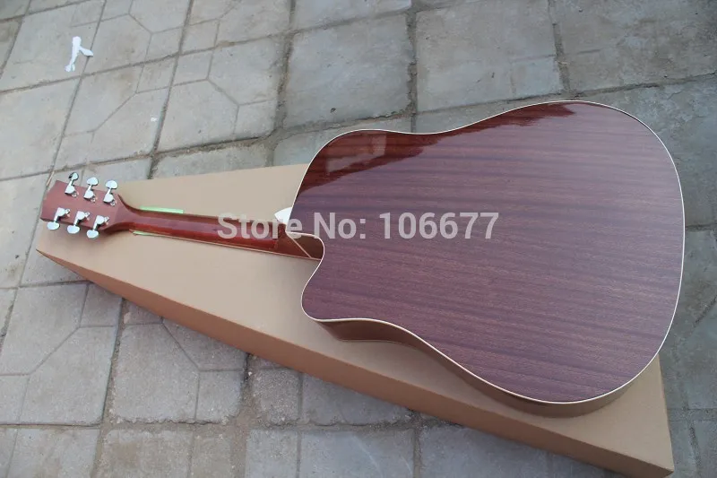 Spedizione gratuita + chitarra acustica con spalla mancante di alta qualità in legno naturale di abete rosso, lato posteriore, palissandro J-185EC GARANTITO