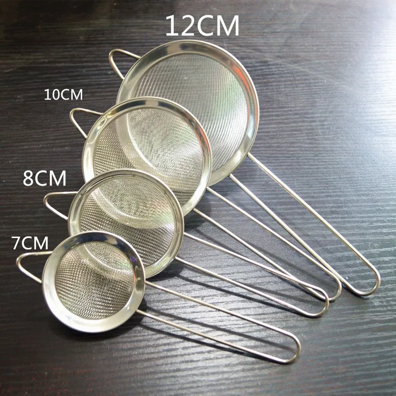 Stainless Steel Fine Mesh Strainer Colander Flour Sieve with Handle Juice and Tea Strainer Kitchen Tools F202464