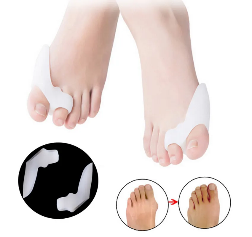 Toe Silicone Separators Big Toe Andra Toe Gel Set Thumb Valgus Relief Pain Corrector Bunion Protector LX1144