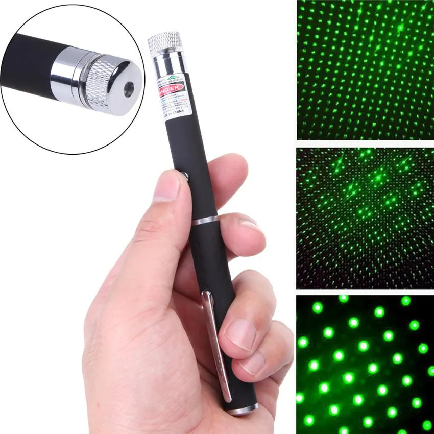 Stylo pointeur laser super puissant 2 en 1 Puntero Laser 5mw Puissant Caneta Laser GreenRedBlue Violet Lazer Verde avec capuchon étoile2038351