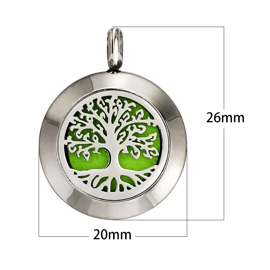 Collier de diffuseur de parfum d'huile essentielle d'acier inoxydable d'aimant uni de 20mm de fleurs de lotus avec la chaîne de longueur de 60cm 10p tampons gratuits