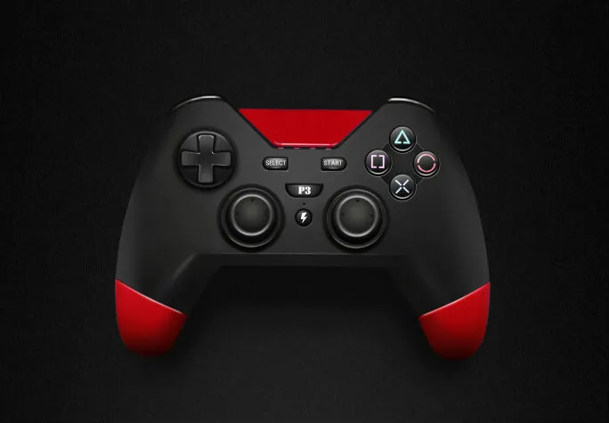 اللاسلكي Gamepad Black Color Custom Bluetooth Controller لـ PSWindowsAndroideCade Model1439770