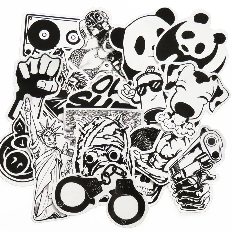 101 Black And White Vinyl Notebook Stickers For DIY Home Decor Snowboard  Car Styling, Sleigh Box, Luggage, Fridge, And Toy Decals From Suiui, $22.27