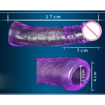 Sex Products For Men Penis Extension Delay Reusable Penis Sleeve Cock Ring Sleeves Penis Extender Condoms,juguetes sexuales O15