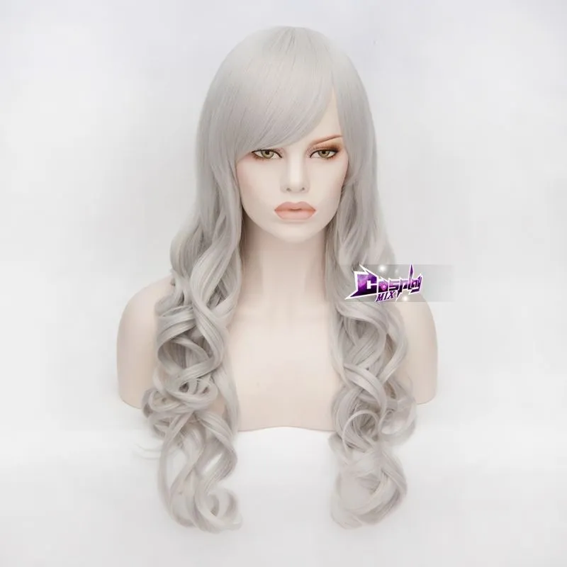 Capelli lunghi grigio chiaro da 70 cm per parrucca cosplay anime Noragami Stray God Rabo Rabou