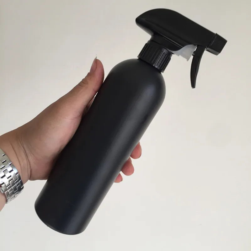 500ml / 16oz Dezenfektan Alkol Doldurulabilir Büyük Kapasiteli Siyah Renk Plastik Temizlik Aromaterapi şişeler Packaging Şişeler Sprey