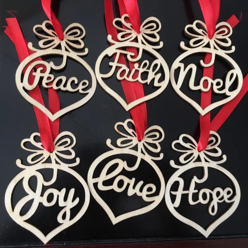 HOT Christmas Letter Wood Craft Heart Bubble Pattern Ornament Christmas  Tree Decorations Home Festival Ornaments Hanging Gift, Bag From Yjl7788991,  $1.61