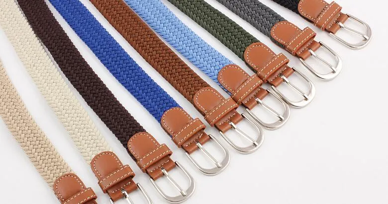 Mens Womens Belts Colorful Canvas Elastic Fabric Woven Stretch Multicolored Braided Belts handmade Belt For Men AS021KL5