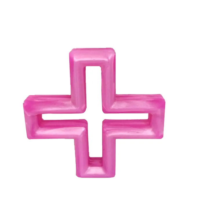 Silicone Cross Teether Tanding Pendant BPA Gratis Safe Nursing Pärlor Swiss Geometric Cross Chewable Smycken Sensory Toy