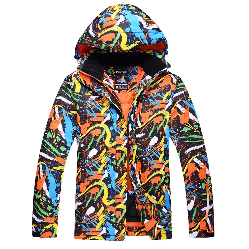 Ski Jackets Men Graffiti color Waterproof Windproof Warm Winter Snowboard Jackets Outdoor Snow Skiing Clothes