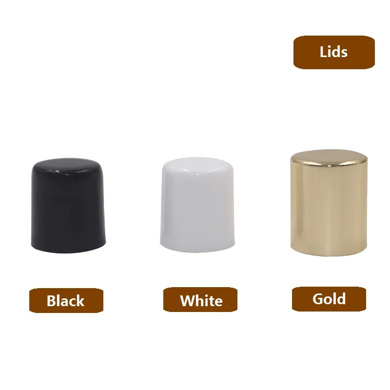 Amber Glass Roll on Bottle Perfume Essential oil Bottles 1ml 2ml 3ml glass/ steel Bead transpant/Milky white holder Walk Bead Bottles