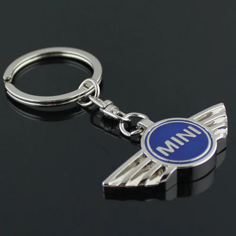 LOT 4 Färger Mixed Mini Cooper Alloy Nyckelkedjemärke Emblem 3D -billogo Keychain Car Logo3027586