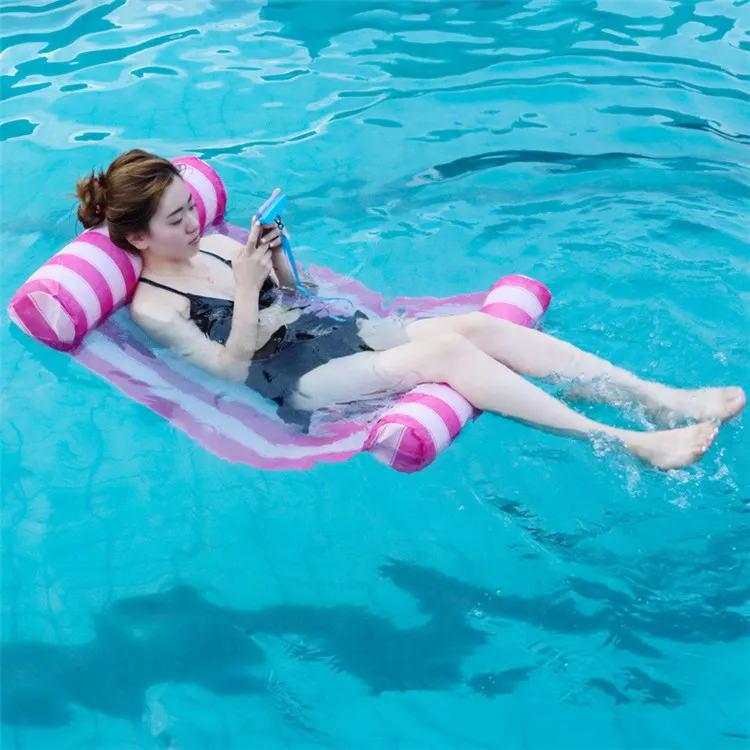 Summer Swimming Pool Inflatable Floating Water Hammock Lounge Bed Chair Summer Inflatable Pool Float Floating Bed 