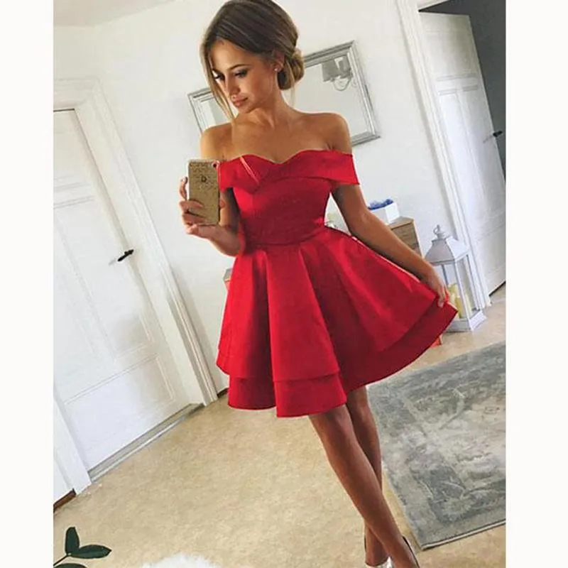 Simple Wine Cheap Short Cocktail Party Dresses Off... From 57,4  | DHgate
