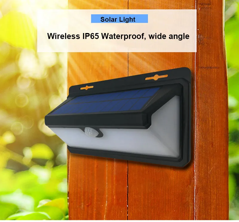 Güneş Led Dış Duvar Lambaları Pir Hareket Sensörü Bahçe Sokağı Işığı Özel Geniş Açılı Güvenlik Güneş Duvar Işıkları Garaj için