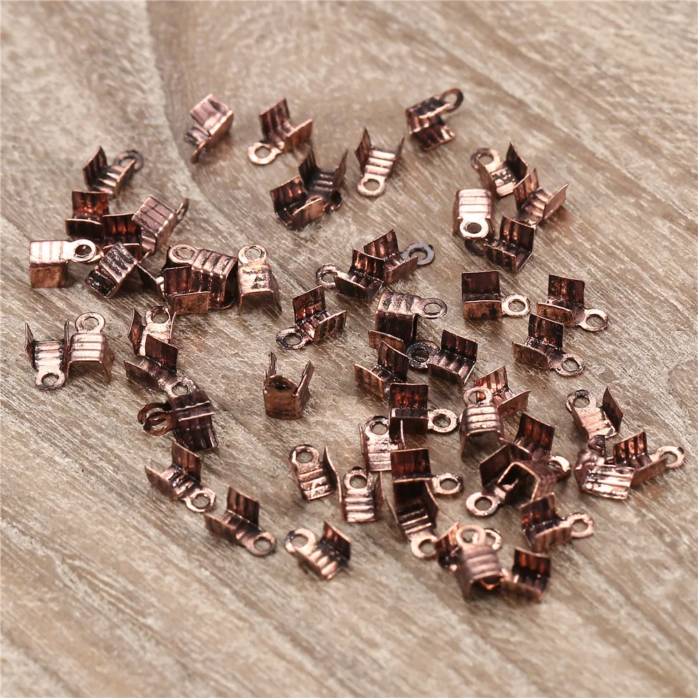 1000 pièces3*6mm fit 2mm embouts de cordon fermoirs d'extrémité perles à sertir connecteurs de couleur Bronze Antique pour les résultats de fabrication de bijoux