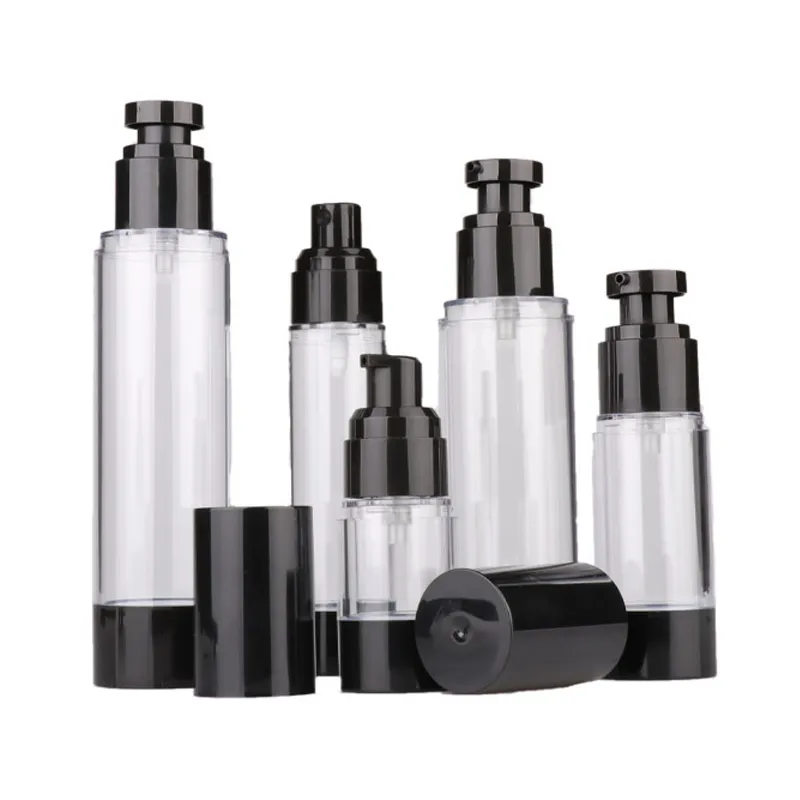 15 30 50 80 100 120ml Airless Pump Bottle Empty Travel Lotion Container Plastic Fine Mist Spray Bottles for Liquid foundation, Lotion, Essential oil, Shampoo
