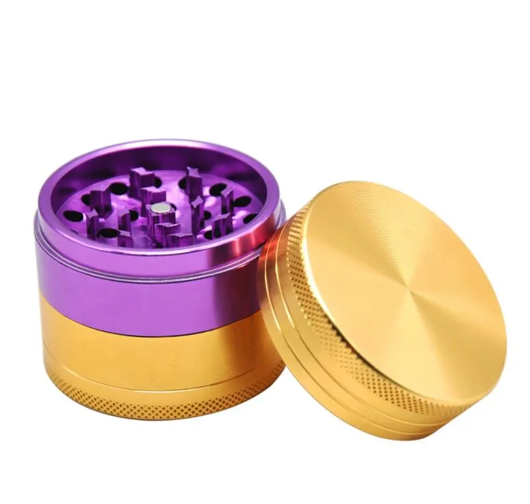 New type metal smoke grinder unique concave and convex tooth grinding cigarette device aluminum alloy diameter 50mm cigarette lighter