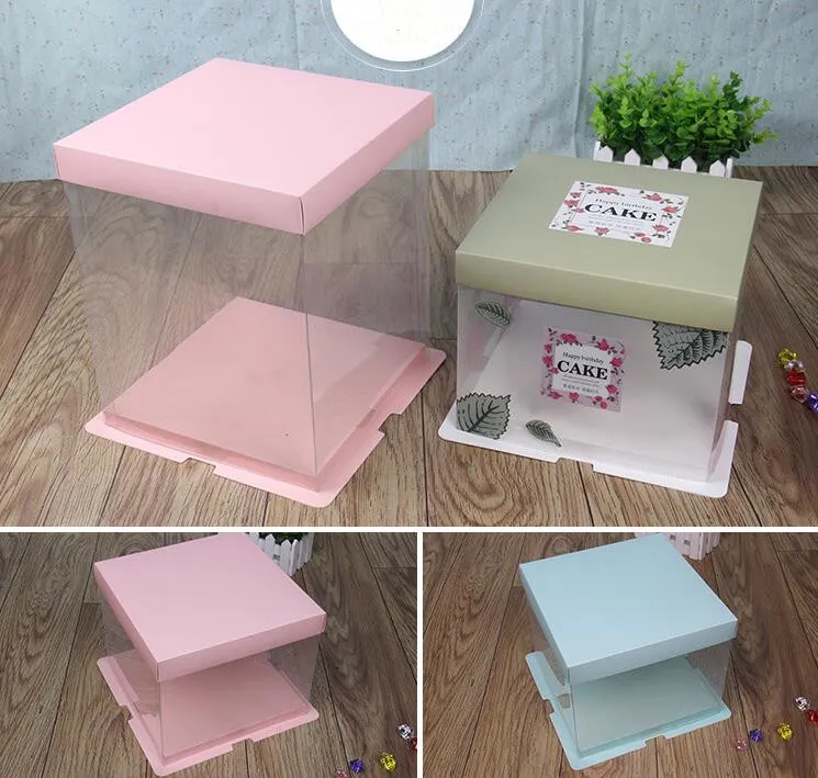 6inch PVC Cake Boxes Plastic Cake Box For Weddding Party Supplier Candy