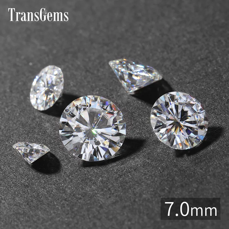 トランスジェム7mm 1.2カラットGHカラー認定ラボ栽培ダイヤモンドモワッサナイトルースビーズテスト本物のダイヤモンド宝石岩