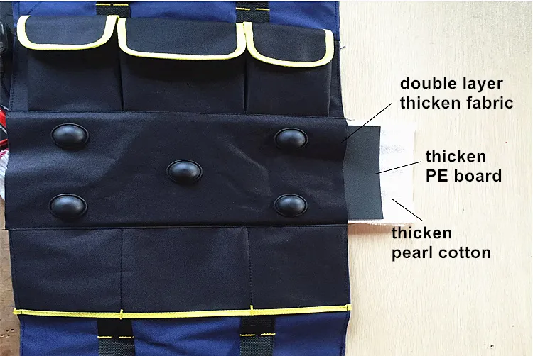 Kalınlaşmak 600D Doulbe Katmanlı Oxford Bezi Alet Çantası Tuval İşlevli El Omuz Elektrikçi Donanım Onarım Kiti