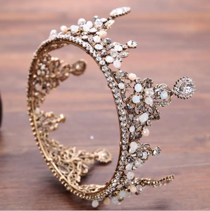 Crown crown bride wedding accessories retro diamond alloy crown hoop