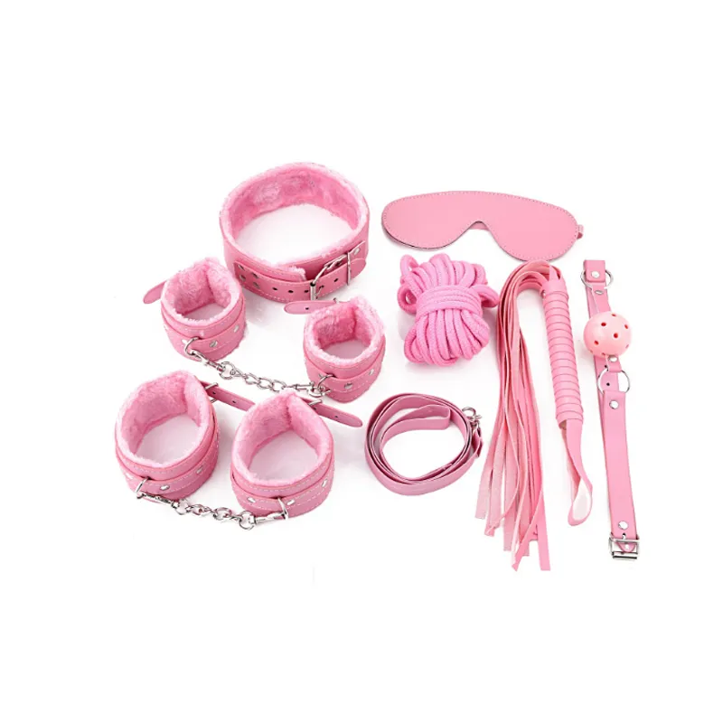Kits de Bondage 13 Pièces SM Set Adultes Toy Parfait pour Les Débutants Menottes SM avec Masque pour Les Yeux et Sex Toys Erotiques pour Couple Jouets Sexuels (Violet