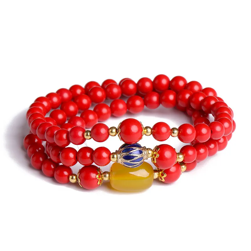 Cinnabar Bracelet Multi Storey Cloisonne Accessories Cinnabar Ornaments