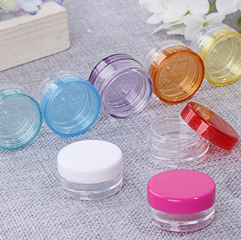 5g 5ml Clear plastic jar, empty cosmetic containers,sample makeup sub-bottling nail powder case LX1134