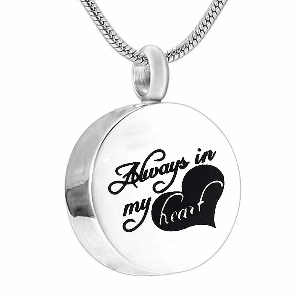 Crematie-sieraden rond Alway in My Heart Pets Ashes Hanger Memorial Urn Ketting