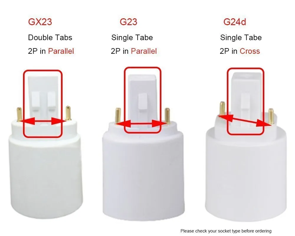 GX23 male naar E27 E26 female GX23-E27 converter lamp adapter GX23 naar E27 adapter CE ROHS