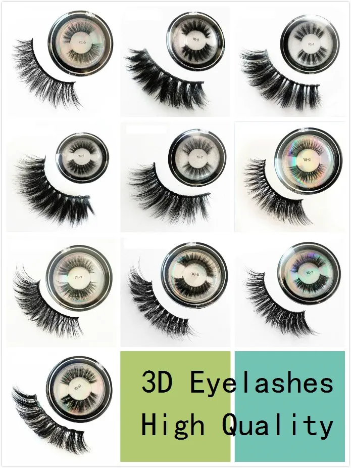 3D vison cils 1 paire doux faux cils 10 Styles étui rond longue épaisse croix maquillage naturel Faux cils Extension