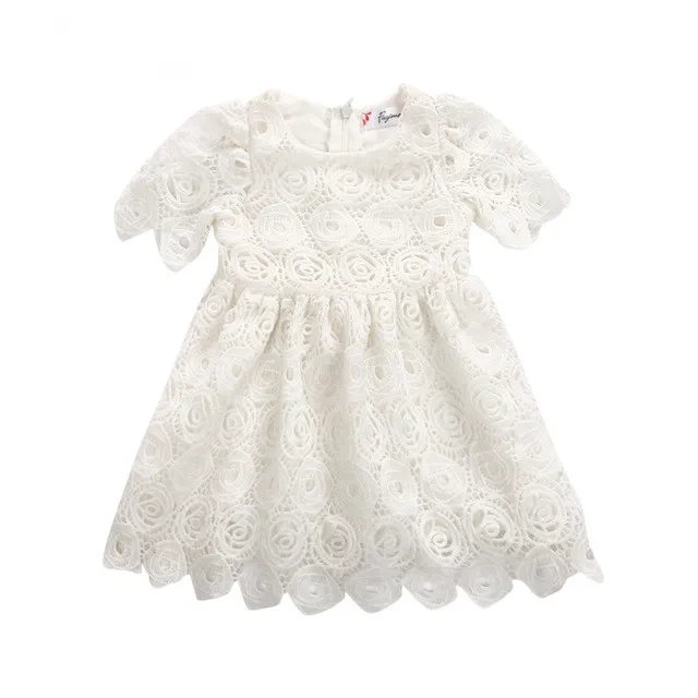 2018真新しい幼児ベビー服生まれたばかりの幼児の女の子半袖花のドレスパーティーの結婚式の王女のレースのドレス夏の赤ん坊の服