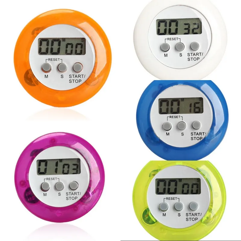 Minuterie de compte à rebours de cuisine numérique LCD magnétique couleur bonbon, alarme avec support, minuterie de cuisine pratique, réveil