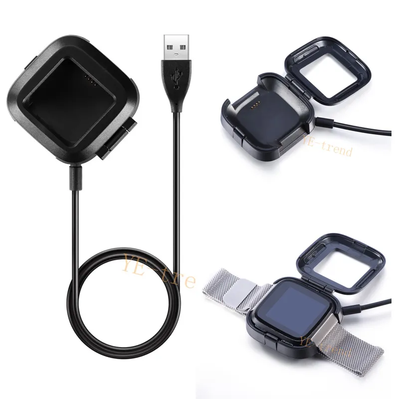 USB Power Charger Chable Cable Зарядка аккумуляторной зарядки Для Fitbit Versa Smart Watch Удобно для путешественников и бизнес-пользователей