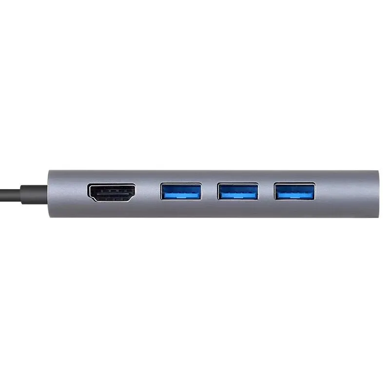 Multifunktionaler 8-in-1-USB-C-Hub, dreifacher USB 3.0-HDTV-Audio-SD-TF-Kartenleser, RJ45-Ethernet-Adapter für MacBook-Tablet