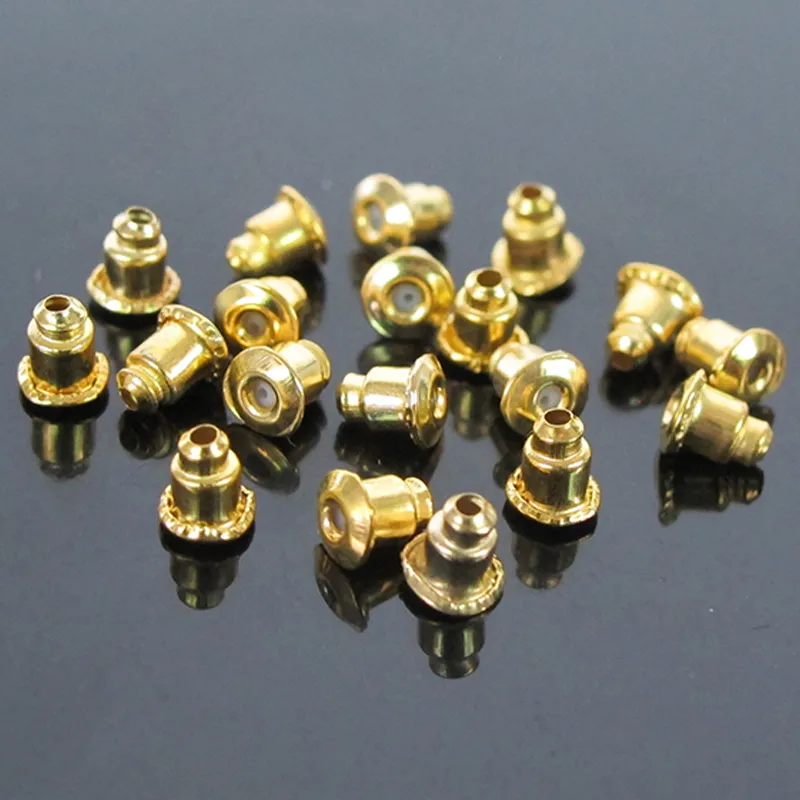 1000 pz/lotto Oro Argento Placcato Orecchino Backs Tappi di Proiettile Earnuts Tappi Per Le Orecchie Risultati In Lega Accessori di Gioielli 2 Colori Prezzo All'ingrosso