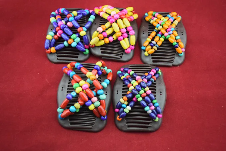 HOT NEW Mixed Different Styles Magic Butterfly Wood/wooden Beads Double Magic Fashion Women Hair Clip /Comb Epacket Free