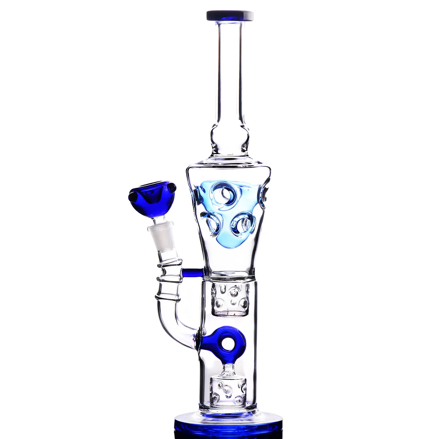 Bunte Dicke Diamant mit Loch Inline Shisha Ring Bongs gebogene Wasserpfeife 14 mm Gelenk Dampf Shisha