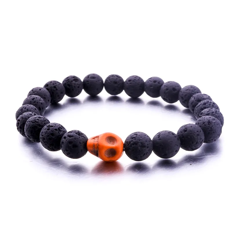 8mm Natural Black Lava Stone Beads Turchese braccialetto del Braccialetto DIY Diffusore di olio essenziale bracciale le donne Gioielli Yoga