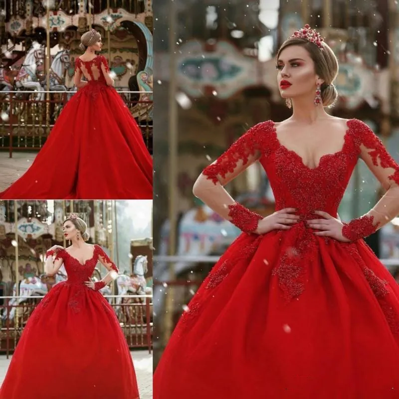 Vestido De Fiesta Rojo Vintage Vestidos De Quinceanera 2022 Invierno Manga Larga Encaje Con Cuentas Dulce 16 Vestido Cumpleanos Vestidos De Fiesta De Graduacion Vestidos De 15 Anos De 126 6 DHgate