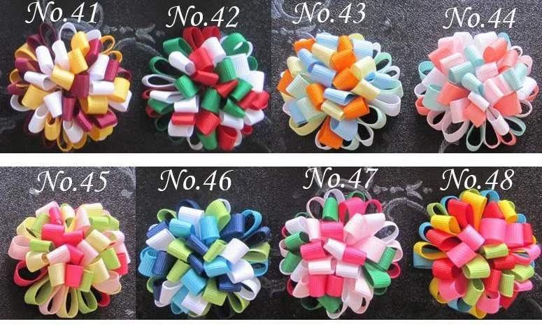 Baby loop bows clips ponytail hållare hår tillbehör flicka band boutique xmas hår bågar klipp blomma slipsar huvudband huvudbonader hd3236