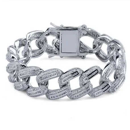 7 "8" Luxury Mens Jewlery Men Boy Gift Iced Miami Kubansk Länk Kedja Guld Silver Färg Micro Pave CZ Zircoonia Bling Armband