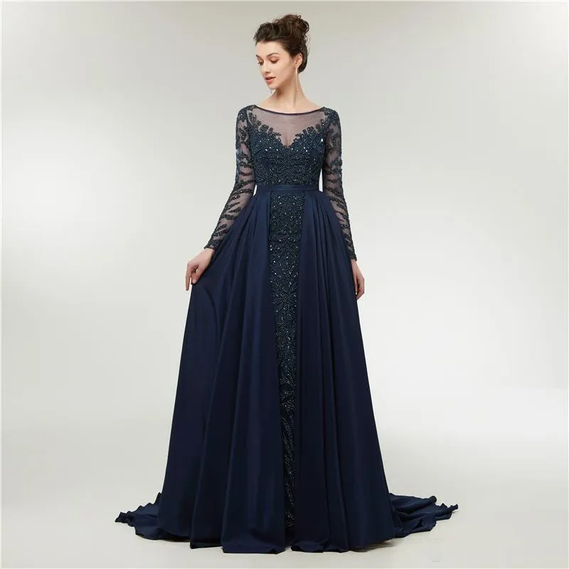 Blue Long Formal Dresses Modest Long Sleeves Evening... From Werbowy,  $289.6 | DHgate.Com